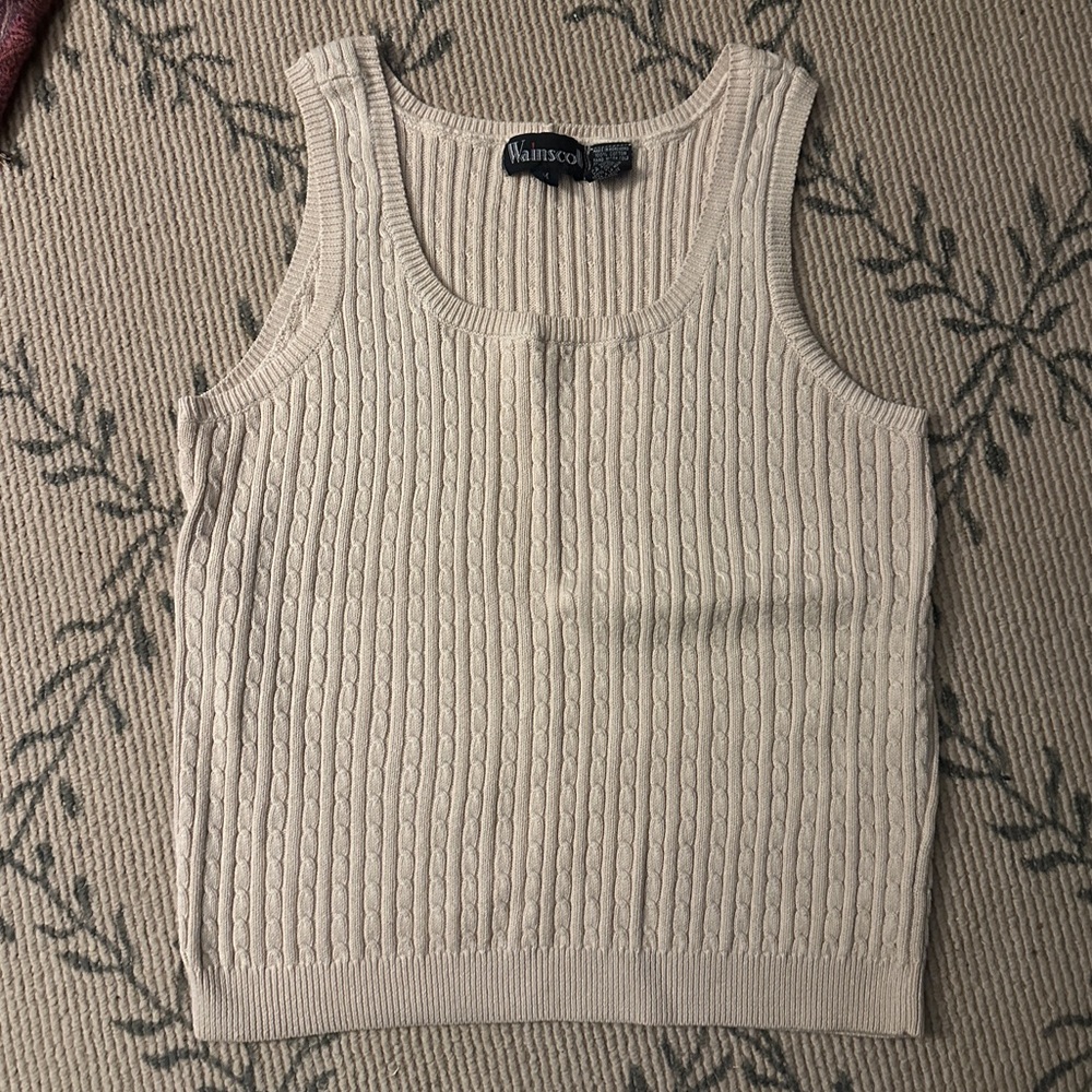 Cream colored ribbed tan/under shirt
